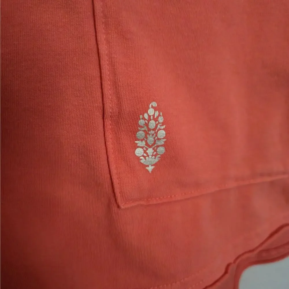 Free People Movement Hot Shot Tee Romper Pink Coral Size L Athleisure Cozy - Picture 7 of 10